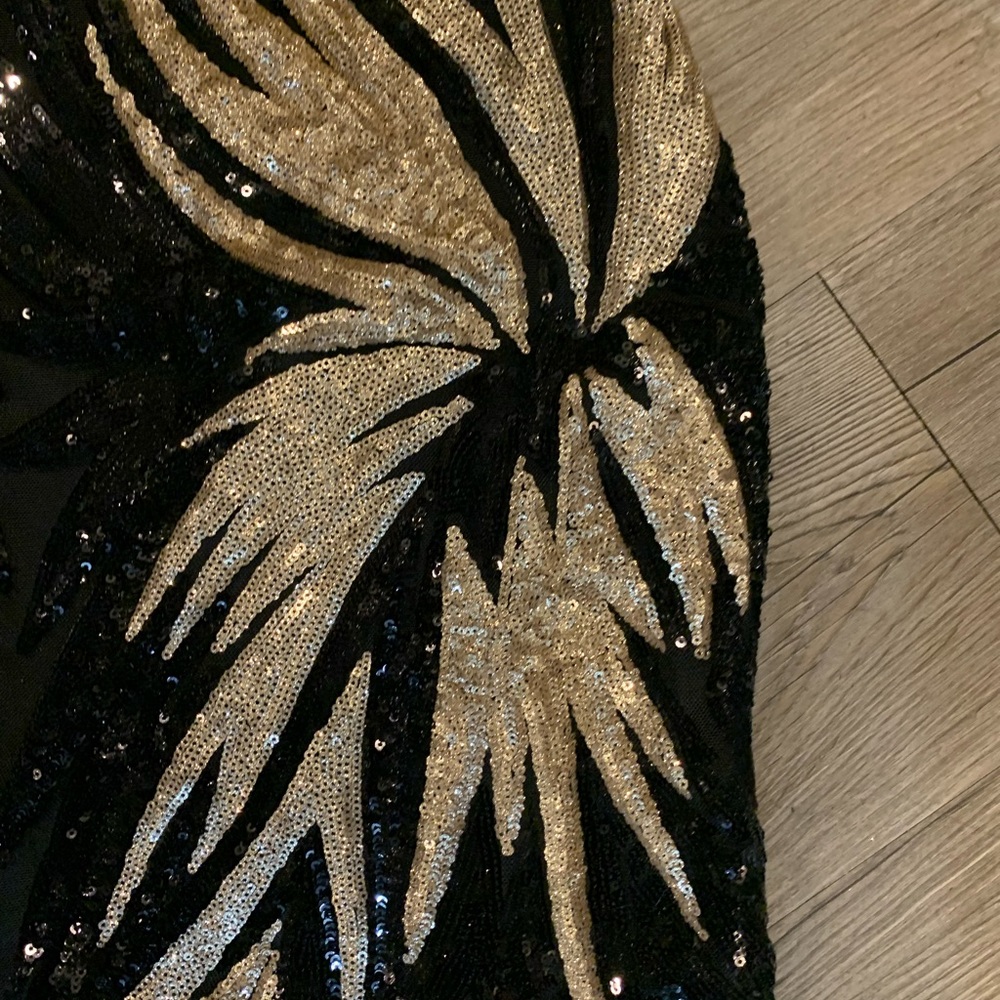 Black / Gold Sequin  Evening Dress - Picture 3 of 5